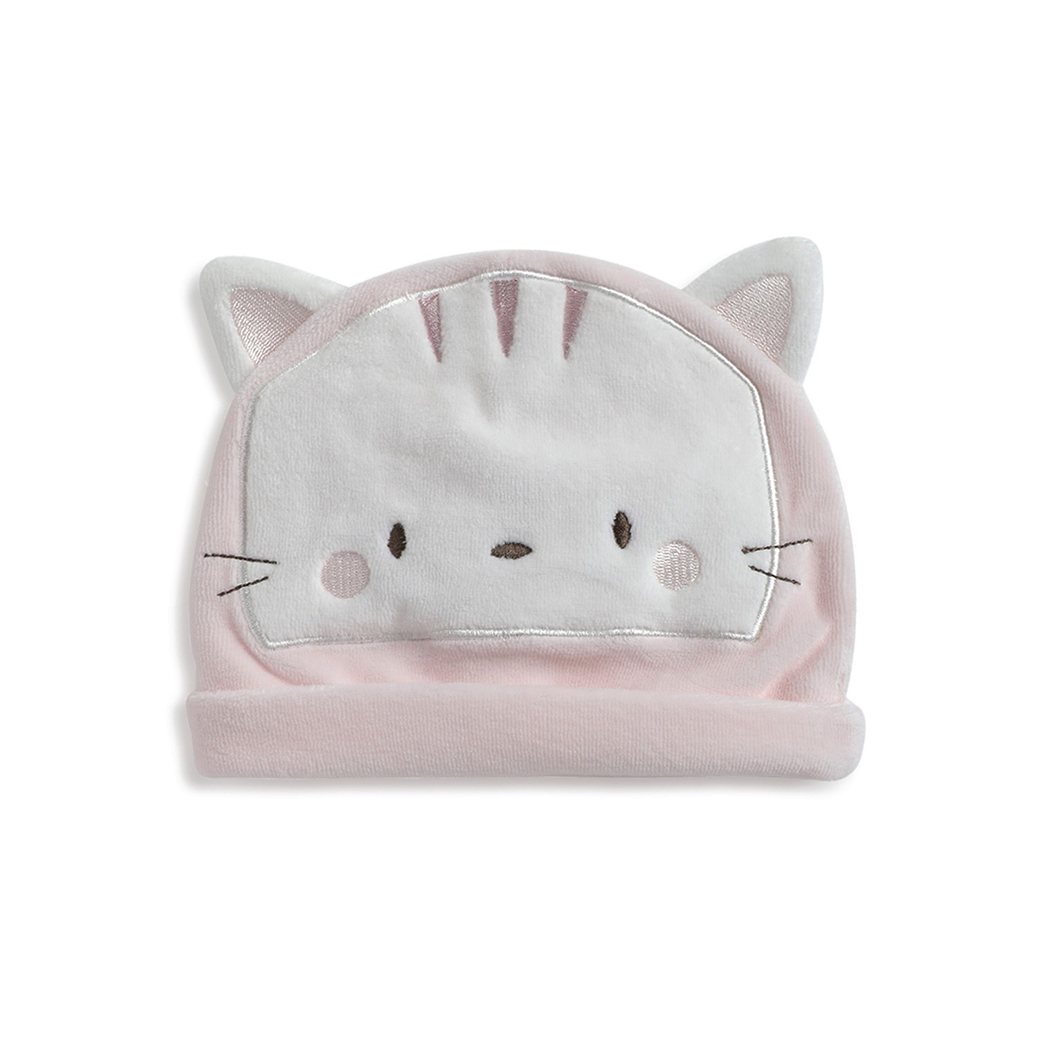 Infants Velour Hat With Applique Embroidery-Pink